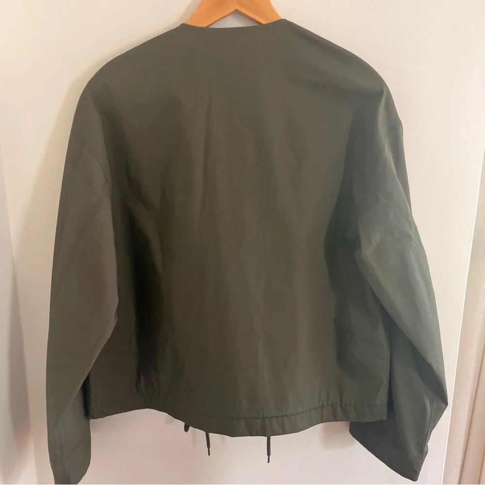 Zara Khaki Green Contrast Cuffs Jacket Sz M NWOT - Picture 3 of 12